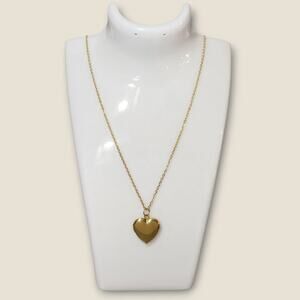 New Gold Heart Locket Necklace Timeless Elegant Shiny